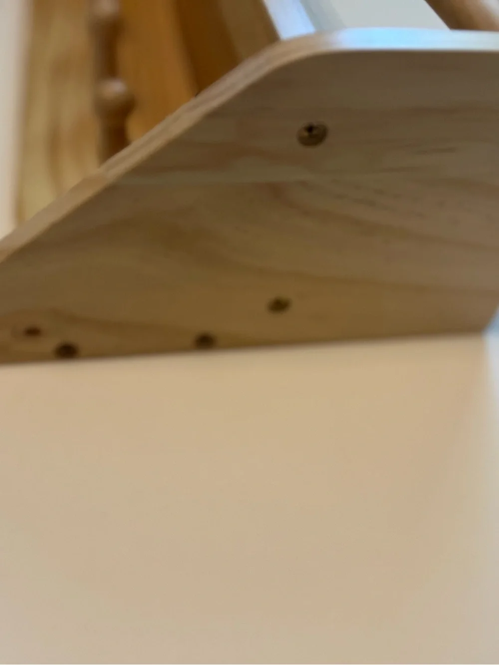 Natural Wood Wall Rack with Four Pegs - small for nursery